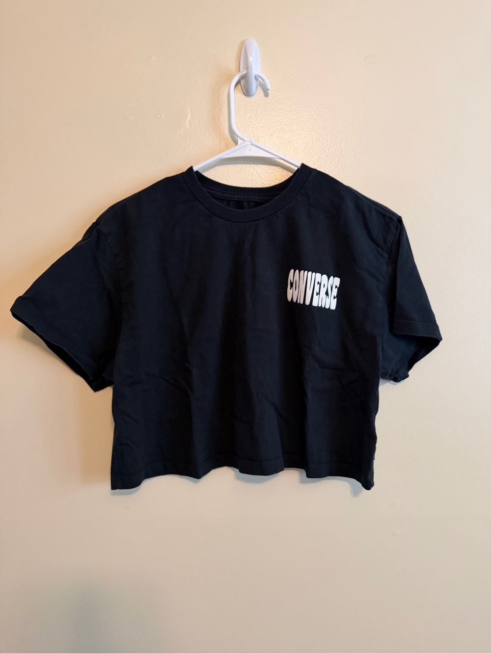 Converse Black Cropped Logo T‑Shirt
